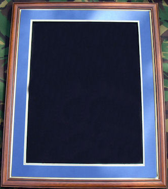 Large Embroidered Badge in a 20 x 16 Mahogany Wood Frame - Any Badge